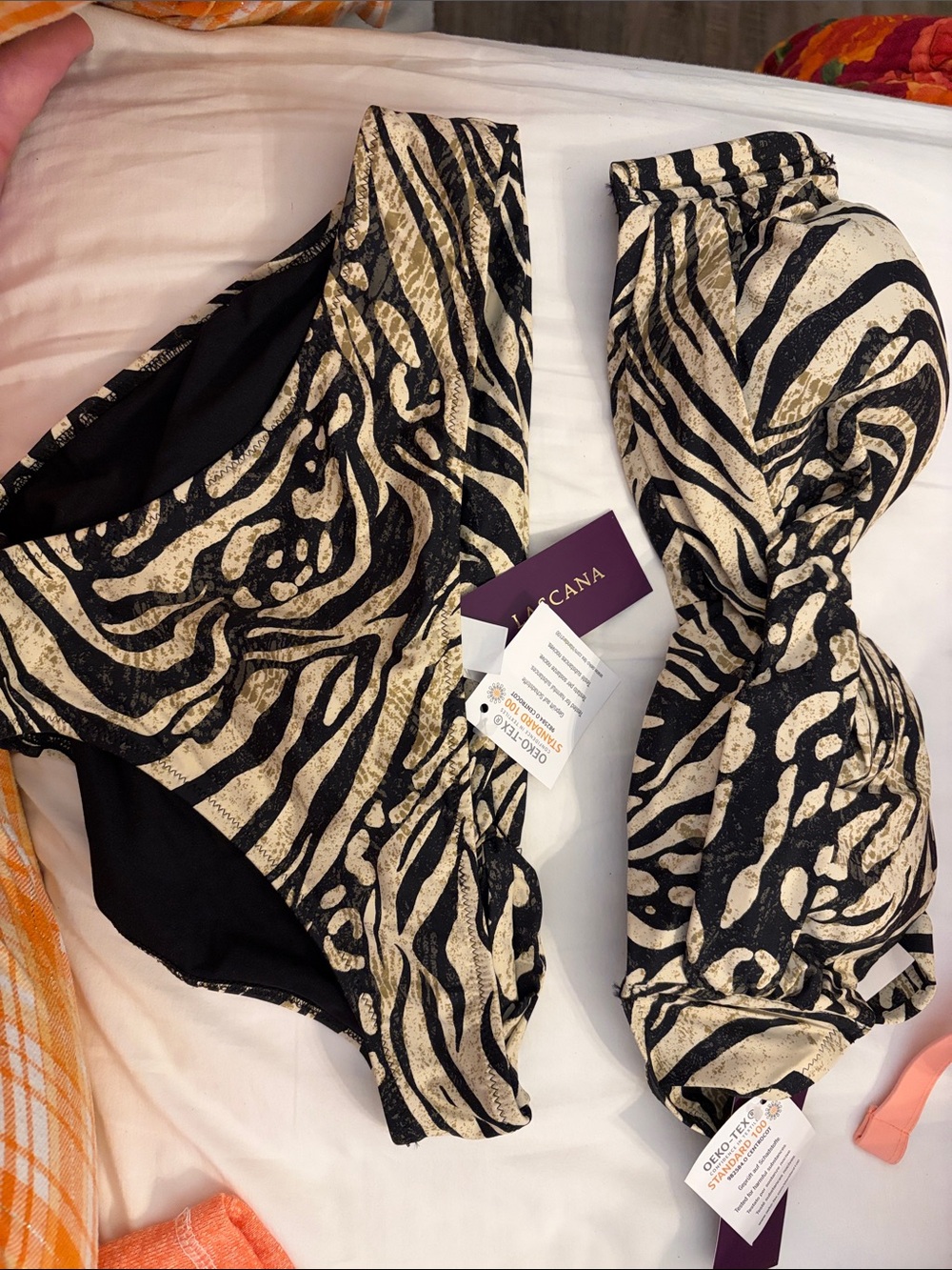 Lascana Black & Cream Zebra Print Bikini Set